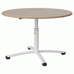 TABLE MALIBU Ø 120 T3/T6 PC STR ALAISÉ ACACIA/BLC 9016 - MANUTAN EXPERT