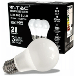 V-TAC AMPOULE LED E27 8.5W A60 4000K (BOÎTE 3 PIÈCES)
