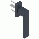 POIGNÉE DE FENÊTRE EN ALUMINIUM - CRÉOL - ENTRAXE 43 MM - GRIS RAL 7016 LA CROISÉE DS