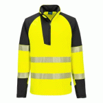 PORTWEST T172 PW3 HI-VIS SWEATSHIRT ZIPPÉ JAUNE/NOIR - TAILLE L