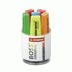 SURLIGNEUR STABILO BOSS COULEURS ASSORTIES - POT À CRAYON DE 6