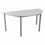 TABLE DE RÉUNION DEMI-LUNE TREFF 160 X 80 GRIS CLAIR / ALU