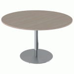TABLE MENORCA Ø120 T6 STRA ALAISÉ CHÊNE H. CAPPUCCINO/CHROMÉ - MOBIDECOR