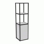 BIBLIOTHÈQUE LUMYA L 40 X P 41,5 X H 162 CM MODULE DÉPART STRUCTURE MÉTAL NOIR 1 PORTE BLANC