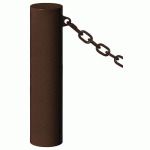 BORNE BARCELONE Ø 16 CM 1 ANNEAU - ZINC MARRON 8017 - PROCITY