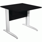 BUREAU DROIT PIEDS L EN MÉTAL FAST - 80 CM - NOIR - BLANC