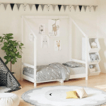 CADRE DE LIT POUR ENFANT BLANC 70X140 CM BOIS DE PIN MASSIF