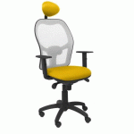CHAISE JORQUERA EN MAILLE GRISE AVEC APPUI-TÊTE FIXE ET ASSISE BALI - AMARILLO