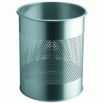 CORBEILLE À PAPIER MÉTAL DURABLE AJOURÉE GRIS ARGENT 15 L
