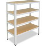 SHELFPLAZA - HOME 115X80X50CM ÉTAGÈRE CHARGE LOURDE BLANC / ETAGERE METALLIQUE 4 NIVEAUX / 175KG CAPACITÉ CHARGE / ETAGERE EN METAL, ÉTAGÈRES DE