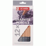 LOT DE 4 - ROYAL CRAYONS GRAPHITE ART CREATION, ROND, ÉTUI DE 12