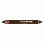 LOT DE 5 - MARQUEUR DE TUYAUTERIE - FUEL LOURD - VINYLE LAMINÉ - NFX 08-105 450 X 52 MM