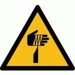 PANNEAU DANGER ÉLÉMENT POINTU  W022  SIGNALÉTIQUE ISO 7010  - 200 MM - VINYLE SOUPLE AUTOCOLLANT - LOT DE 3