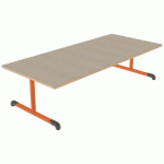 TABLE BANDANA 180X80 T1 DL STR POLY. ÉRABLE G. BEIGE/PAPAYE - MOBIDECOR