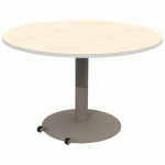 TABLE MANO MOB Ø120 T6 STR ALAISÉ ÉRABLE G. BLC PAST/NOISET - MOBIDECOR