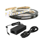 TRADE SHOP TRAESIO - 5 M MT. 300 SMD 5630 LED STRIP WITHOUT SILICON IP20 + POWER SUPPLY 5A -BLANC FROID- - BLANC FROID