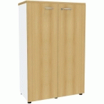 ARMOIRE PORTES BATTANTES L 86/H 131CMS 9146 HÊTRE/BLANC - QUADRIFOGLIO