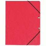 LOT DE 10 - CHEMISE À ÉLASTIQUE SANS RABAT CARTE EXACOMPTA 24 X 32 CM DOS 2,5 CM ROUGE