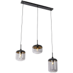 KYAN - SUSPENSION MULTIPLES - 3 LUMIÈRE - L 102 CM - NOIR ET OR - DESIGN - ÉCLAIRAGE INTÉRIEUR - SALON I CHAMBRE I CUISINE I SALLE À MANGER - GRIS