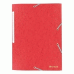 LOT DE 2 - CHEMISE À ÉLASTIQUE 3 RABATS CARTE BRUNEAU 24 X 32 CM DOS 2 CM ROUGE