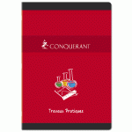 LOT DE 10 - CAHIER DE TP CONQUERANT 7 AGRAFE 210X297 96P 70-90G SEYES/UNI ASSORTI