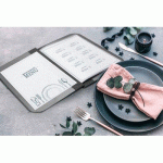 LOT DE 2 - PROTÈGE-MENUS ESSENTIAL, A4, NOIR