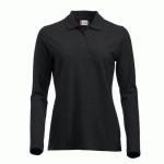 POLO DE TRAVAIL POUR FEMME CLASSIC MARION - MANCHES LONGUES - NOIR - XL CLIQUE