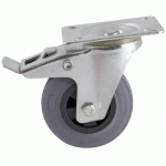 ROULETTE PIVOTANTE À FREIN GRIS 200 MM- CHARGE 200 KG - ROULEMENTS À ROULEAUX AVL