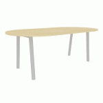 TABLE CONGRES 210X102 OBLONG CHENE 25MM PIEDS ALU