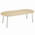 TABLE DIRECTION - CONGRES - OVALE -  HÊTRE - PIEDS GRIS ALUMINIUM