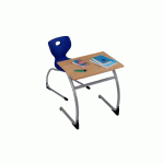 TABLE FIDJI 70 X 50 CM , PLATEAU BEIGE, CHANTS ALAISÉS, T6, PIÉTEMENT GRIS - MANUTAN COLLECTIVITÉS