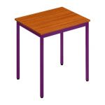 TABLE POLYVALENTE DROIT - L. 70 X P. 60 CM - PLATEAU TECK - PIEDS PRUNE