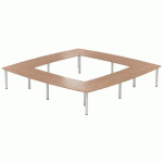 TABLE RÉUNION ATEM 400 X 400 CM PIED ROND ALU/NOYER - MBA