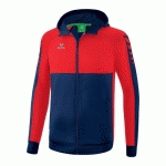VESTE DE SURVÊTEMENT À CAPUCHE FEMME - ERIMA - SIX WINGS NAVY/ROUGE