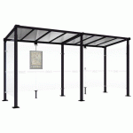 ABRI BUS MILAN 5 M - 2 BARDAGES LATÉRAUX - NOIR 9005 - PROCITY