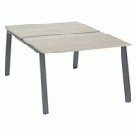 PÔLE DE 2 BUREAUX DROITS CHÊNE GRIS L 120 X P 80 CM PIÉTEMENT MÉTAL ANTHRACITE - ARCH