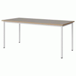TABLE MALIBU 180X80 T6 4P STRA ALAISÉ GRIS U727/BLC 9016