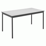 TABLE RECTANGULAIRE GRIS/NOIR PIEDS VÉRINS
