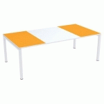 TABLE RÉUNION EASY OFFICE 220X114CM P. BLC PLAT. BLC/ORANGE - PAPERFLOW