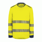 TEE SHIRT LONG LIFE JAUNE/MARINE MANCHES LONGUES 3XL - T2S