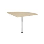 ANGLE DE LIAISON ARRONDI 90° BIOSPACE 2 - CÔTÉS 80 CM - PLATEAU CHÊNE - PIED TUBULAIRE BLANC