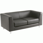 CANAPÉ FLORIN 2 PLACES CUIR NOIR - MANUTAN EXPERT - MANUTAN COLLECTIVITÉS