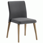 CHAISE PURE EMPILABLE ASSISE/DOSSIER VELOURS CARABU GRIS