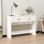 VIDAXL - TABLE CONSOLE BLANC BRILLANT,100X39X75 CM,BOIS D'INGÉNIERIE