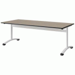 TABLE MALIBU 180X80 T4 DL STR ANTIB CHÊNE 1146/NOIR BLC 9016