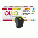 TONER REMANUFACTURÉ OWA - HAUTE CAPACITÉ - JAUNE - POUR LEXMARK 80C2HY0, 80C2HYE