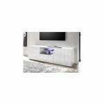 AZURA HOME DESIGN - MEUBLE TV LUTHER 2 PORTES 1 TIROIR BLANC 181X57 CM - BLANC