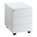 CAISSON MOBILE 3 TIROIRS MÉTAL NF ENVIRONNEMENT BLANC - H.55,5 X L. 42 X P. 53 CM