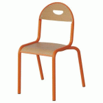 CHAISE MALIBU 4P T4 - ASS/DOS HÊTRE / ACIER ORANG 1028 - MANUTAN EXPERT