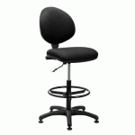 CHAISE OFFICE TISSU NOIR - CONTACT PERMANENT - DOSSIER HAUT